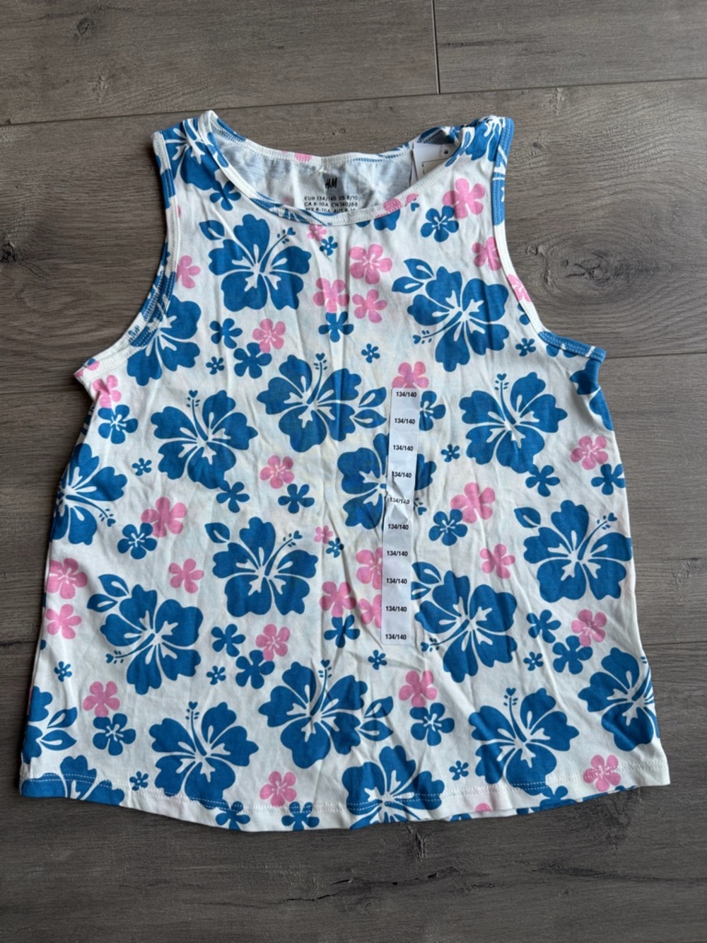 NWT H&M Hawaiian flower girls tank top - size 8-10Y